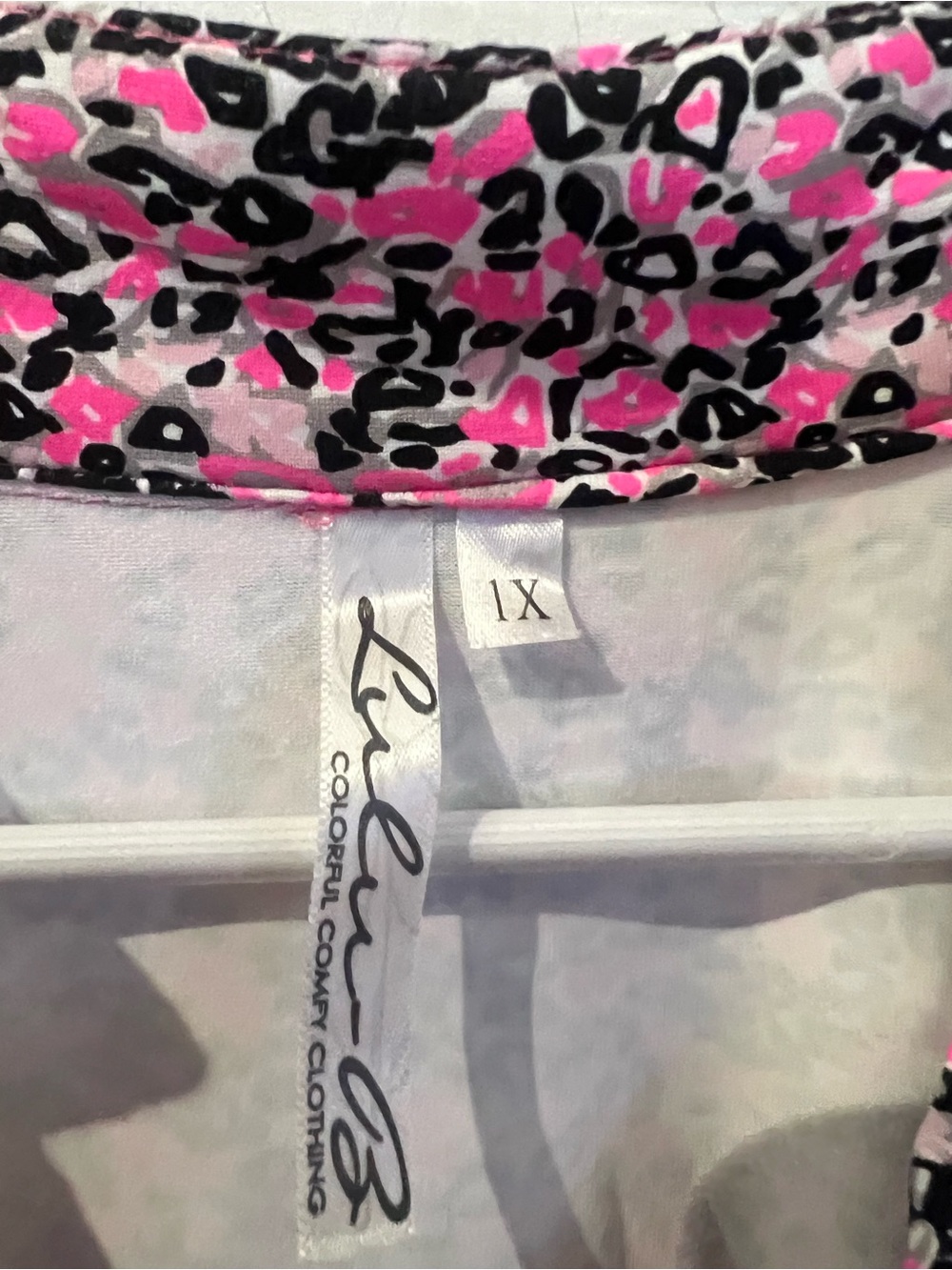 Lulu-B Pink and Black Floral Pullover Tunic Dress 1X - Picture 4 of 6